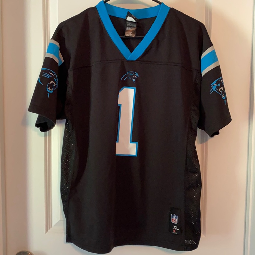 Like new.  Carolina Panthers youth xl Jersey.